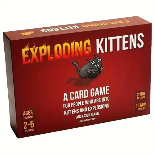 Red Exploding Kittens Board Game For Family Party, Card Game For Adults And Children Suitable For Holiday Gift