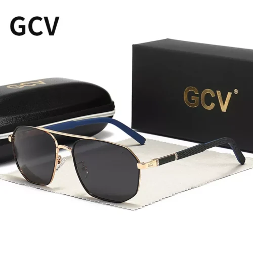 GCV 2021 Brand Classic Pilot Square Polarized Sunglasses Metal Frame Men’s Driving Male Sun Glasses