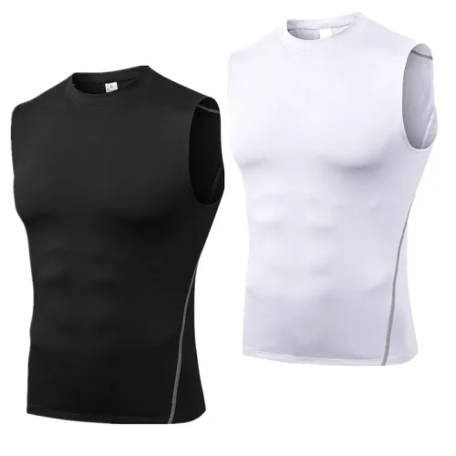 Men Compression Sport Skinny Vest Tight Tank Base Layer Sleeveless T-Shirt Top Singlet Sweatshirt Athletics Sportwear Activewear