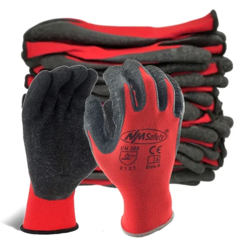 24Pieces/ 12 Pairs Latex Grip Safety Working Gloves