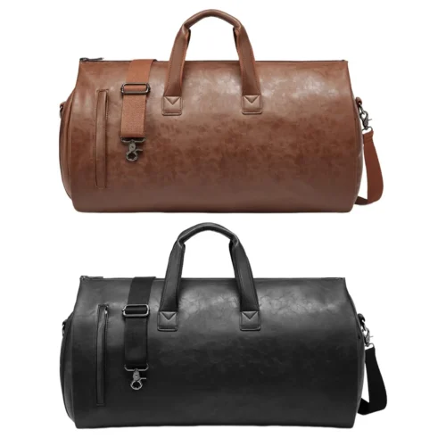 Leather Duffle Bag Adjustable Strap Shoulder Handbag