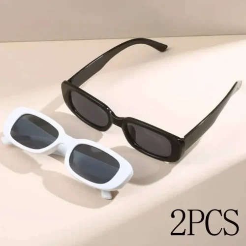2PCS Women Sports Glasses Vintage Mirrored Cat Eye Sunglasses