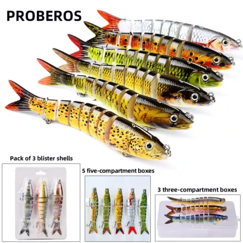 13.28cm/19g Wobbler Fishing Lure Multi Jointed 8 Segments Artificial Hard Bait Swimbait Plastic Fishing Tackle For Bass Pike