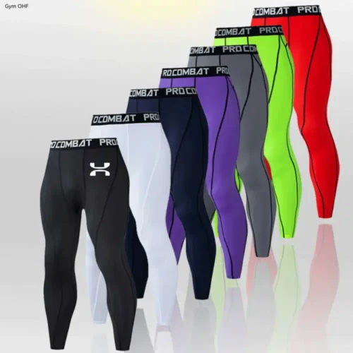 Men’s Compression Pants Sports Running Tights Basketball Gym Bodybuilding Jogging Skinny Exercise Leggings Trousers Men
