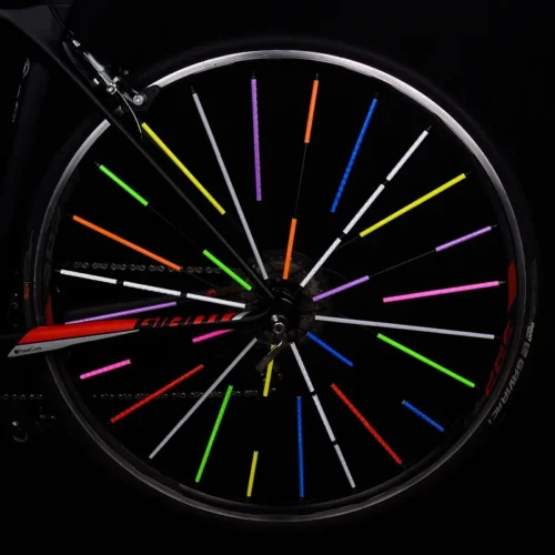 12PCS/Bag Bicycle Wheel Spokes Reflective Sticker Tube Strip Warning Light DIY 7.5cm MTB Cycling Reflector Reflective Safety Kit