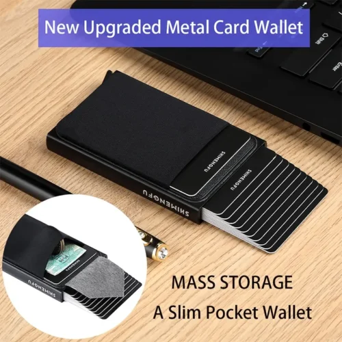 Rfid Smart Wallet Card Holder Metal Thin Slim Men Women Wallets