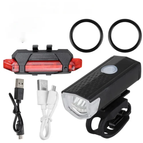 Bicycle USB Charging Light Set Outdoor Cycling Headlight Taillight Set Riding Satety Light Bike Accessories