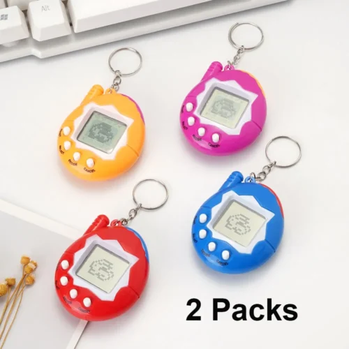 2 Packs Random Color Children Kid Virtual Pet Handheld Training Game Electronic Mini Pet Machine