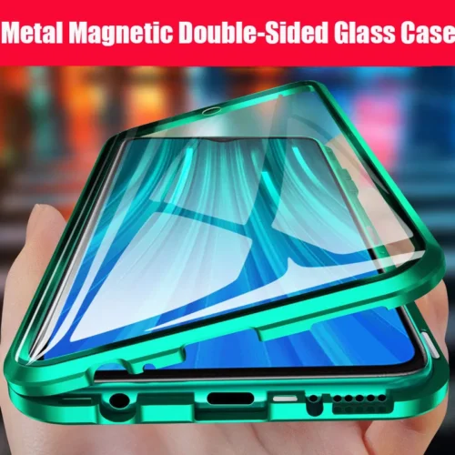 Metal Magnetic Phone Case For Samsung Double Sided Glass Cover