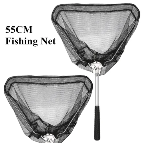 190cm 92cm 55cm Telescopic Landing Net Folding Fishing Pole Extending Fly Carp Course Sea Mesh Fishing Net For Fly Fishing