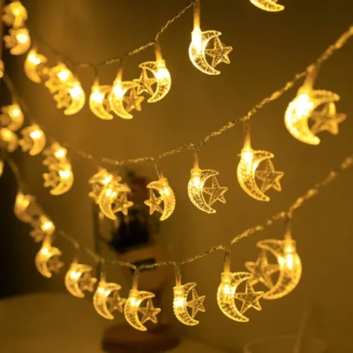 3M 20led Eid Mubarak Star Moon Led String Lights Ramadan Kareem Decoration for Home 2023 Islamic Muslim Festival Party Supplies