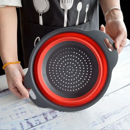 Folding Collapsible Silicone Colander / Drain Basket f