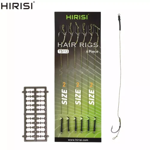 Hirisi 6pcs Carp Fishing Ready Made Hook Link Tied Rigs Terminal Tackle