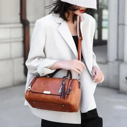 Yogodlns Tassel Decor Handbag, Women’s Large Capacity Shoulder Bag