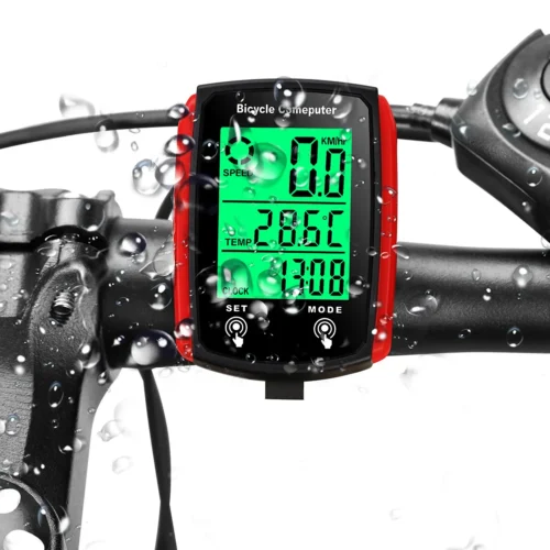 Wired Speedometer For Bicycle Bike LCD Computer Speed Odometer English Waterproof Bike Accessories Backlit For Day/Night Cycling