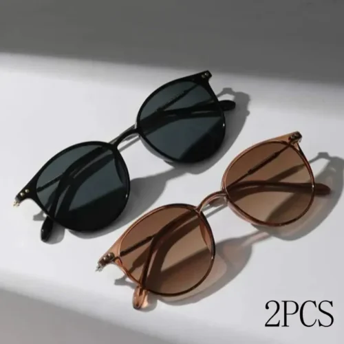 2 Pairs Per Set Small Round Sunglasses