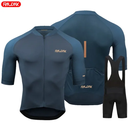 Raudax Team Men Summer Short Sleeve Cycling Jersey Set MTB Maillot Ropa Ciclismo Bicycle Wear Breathable Cycling Clothing