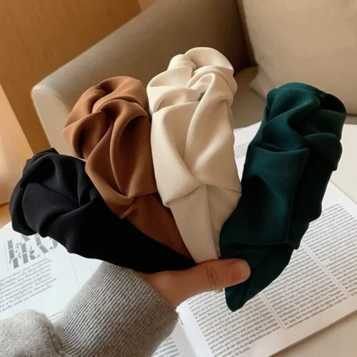 New Fashion Hair Hoop Hair Bands for Women Girls Flower Solid Color Headbands