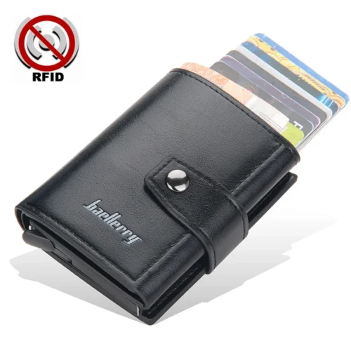 2023 Rfid Blocking Protection Men Card Wallets Hasp Small Card Wallets PU Leather