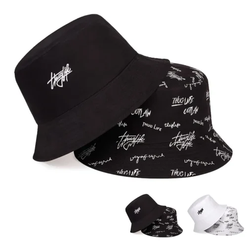 Unisex Letter Embroidery Printing Personality Bucket Hats Fishermen Caps Outdoor Casual Cap Sunscreen Hat