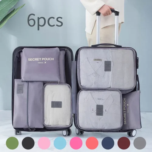 6pcs Travel Organizer Storage Bags (Packing Cubes)
