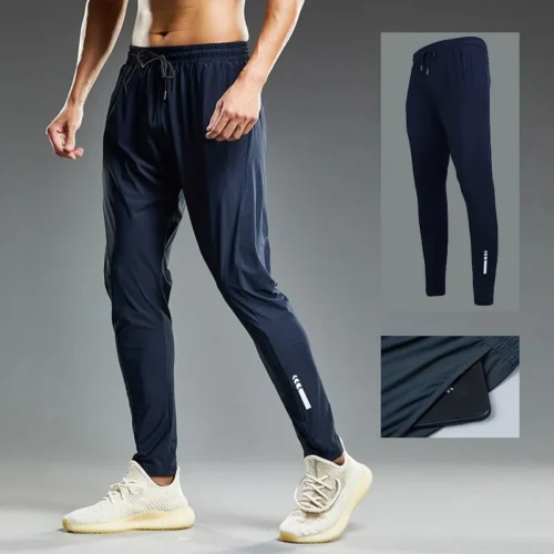 Summer Elastic Men Running Sport Pants Jogging Sweatpants Casual Outdoor Training Gym Fitness Trousers