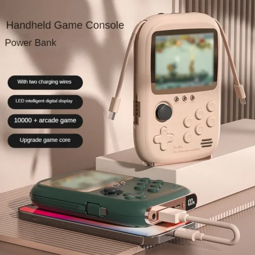2023 New Mini Game Power Bank Portable Retro handheld Game Console 6000Mah capacity 3.2 Inch Soft Light Color Screen 10000+ Game