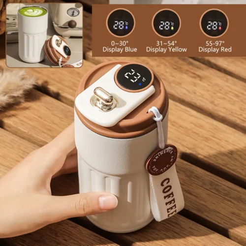 Smart Thermos Bottle LED Temperature Display Portable Coffee Cup Mug