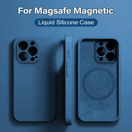 Original For Magsafe Magnetic Case For iPhone Plus Liquid Silicone Wireless Charge Cover