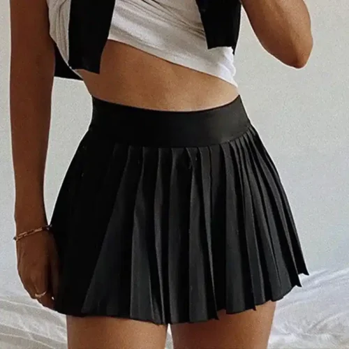 Cloud Hide Pleated Black Tennis Skirts Women Golf Sports Skirt Plus Size Fitness Shorts High Waist Gym Workout Running Skorts