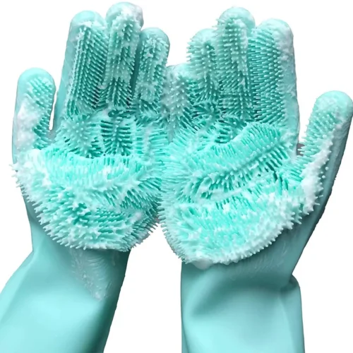 Dishwashing Cleaning Gloves Magic Silicone Rubber Dish Washing Gloves