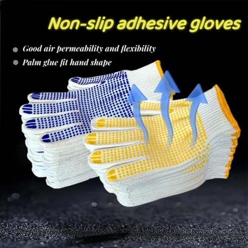 12 Pairs of Cotton Polyester String Knit Shell Safety Protection Work Gloves