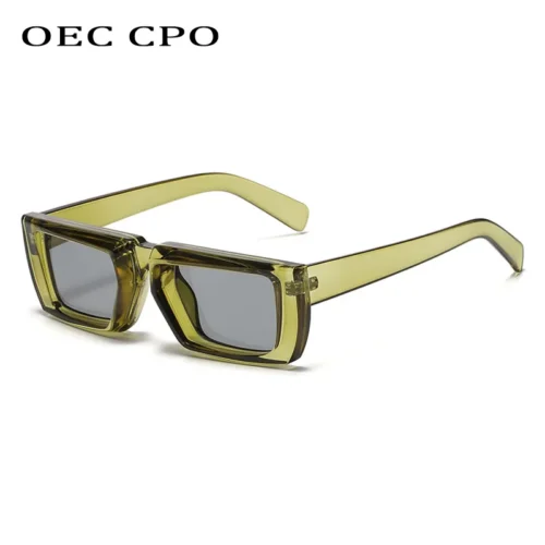 OEC CPO Vintage Rectangle Sunglasses Women Punk Small Frame Sun Glasses