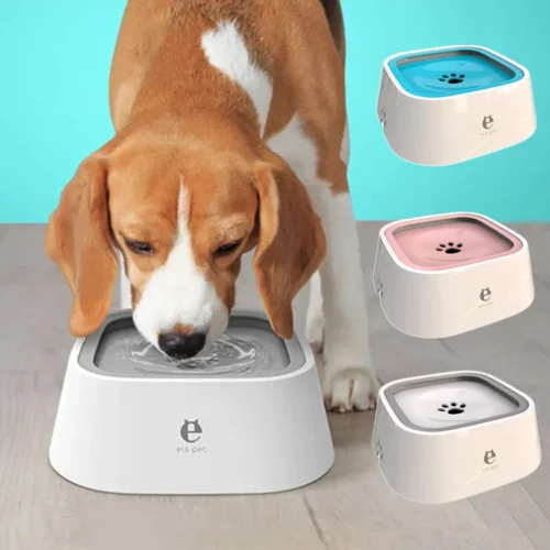 Dog Drinking Water Bowl Floating Non-Wetting