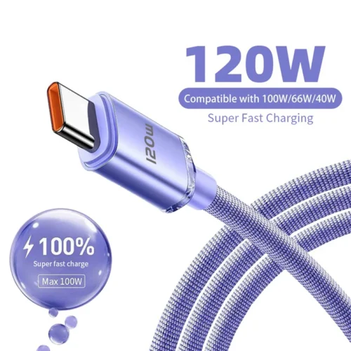 120W PD Type C Cable Super Fast Charger Cord Quick Charge USB C Cables Phone Charger For Samsung Xiaomi Huawei