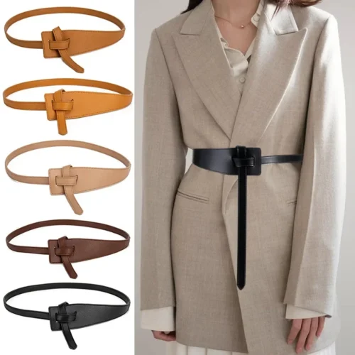 Designer Belts for Women High-Quality Knot Soft Pu Leather