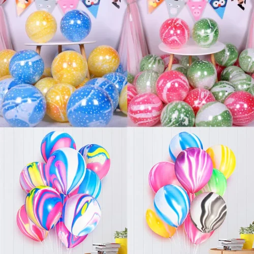 5/10pc 12inch Agate Marble Latex Balloons Colorful Wedding Balloons Birthday Party Decorations Baby Shower Kids Helium Balloons