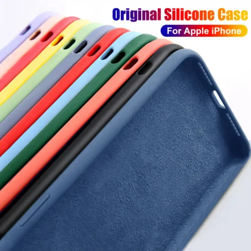 Original Liquid Silicone Case For iPhone Luxury Shockproof Cover