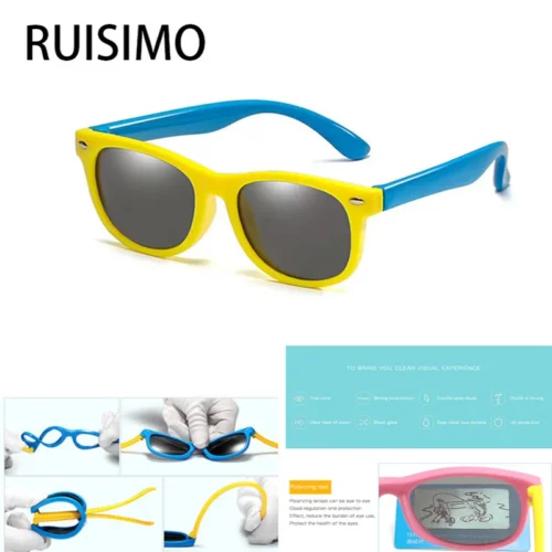 RUISIMO Kids Polarized Sunglasses TR90 Sun Glasses Silicone Safety Glasses