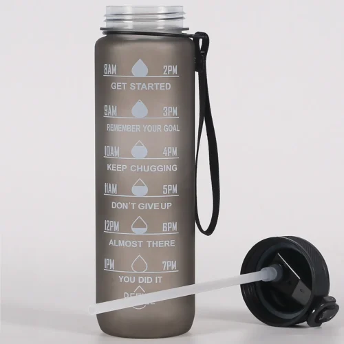 1L Water Bottle Gradient Color with Time Marker