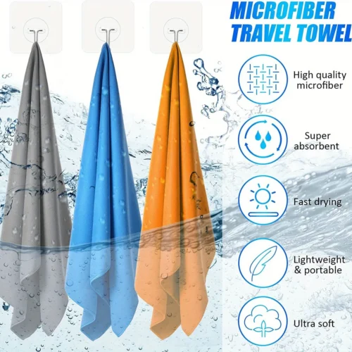 Quick Drying Microfiber Towel With Mesh Bag