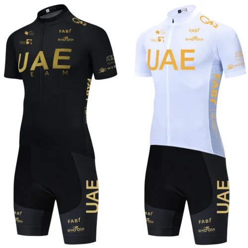UAE Cycling Jersey Set 2024 Man’s Team Short Sleeve Cycling Clothing MTB Bike Uniform Maillot Ropa Ciclismo Summer Bicycle Wear