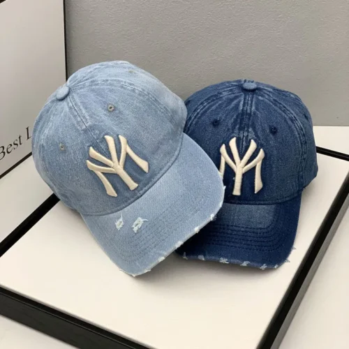 MY Embroidered Washed Denim Baseball Cap Hat