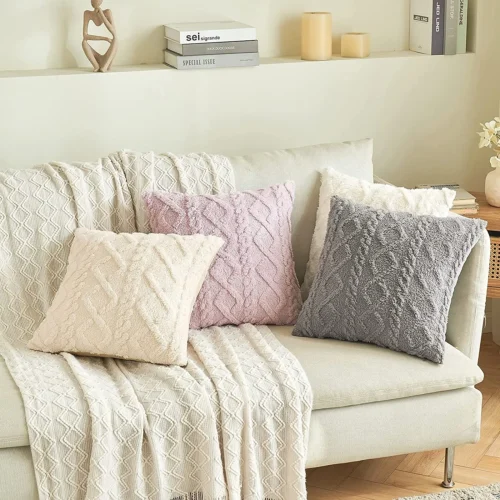 Soft Short Plush Velvet Decoration Embrace Pillowcase Sofa Cushion Cover