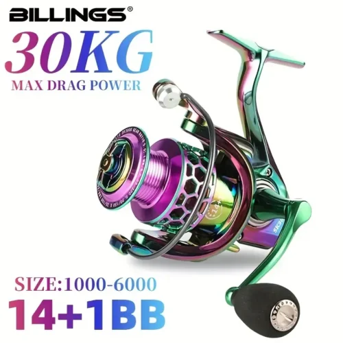 BILLINGS SK 1000-6000 Series, 5.0:1/4.7:1 Gear Ratio, 22LB Max Drag, CNC Metal Rocker,Spinning Fishing Reel,For Freshwater Saltw
