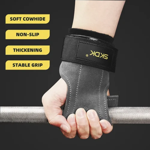 SKDK Gym Grips Palm Guards Cowhide Palm Protector  Weightlifting Gymnastics Workout Gloves Grips Fitness Training Equipment