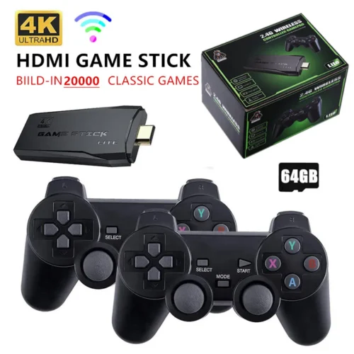 Video Game Console 2.4G Double Wireless Controller Game Stick 4K 20000 games 64GB 32GB Retro games For TV boy gift