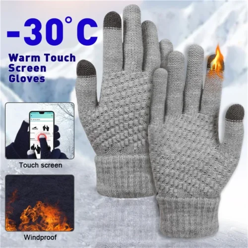 Winter Wool Warm Knitted Glove Mobile Phone Touch Screen Knitted Gloves