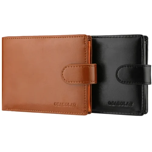 High Capacity Men’s Hasp Leather Wallet Multiple Card Slots