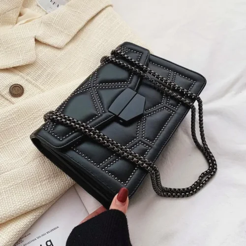 Black Hand Bag PU Leather Ladies Bag